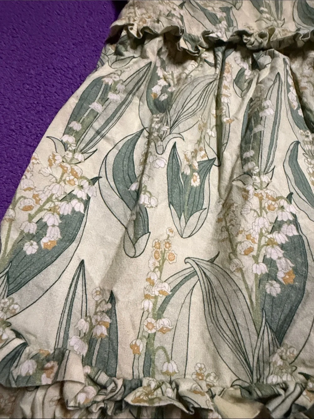 Kate Quinn Cream Sundress with Green Leaf & Yellow Floral Print